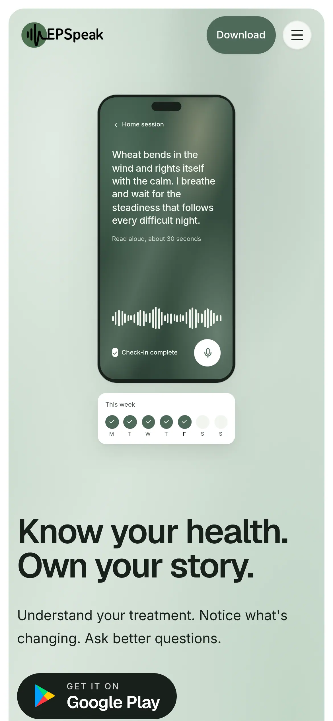 EPSpeak on a phone