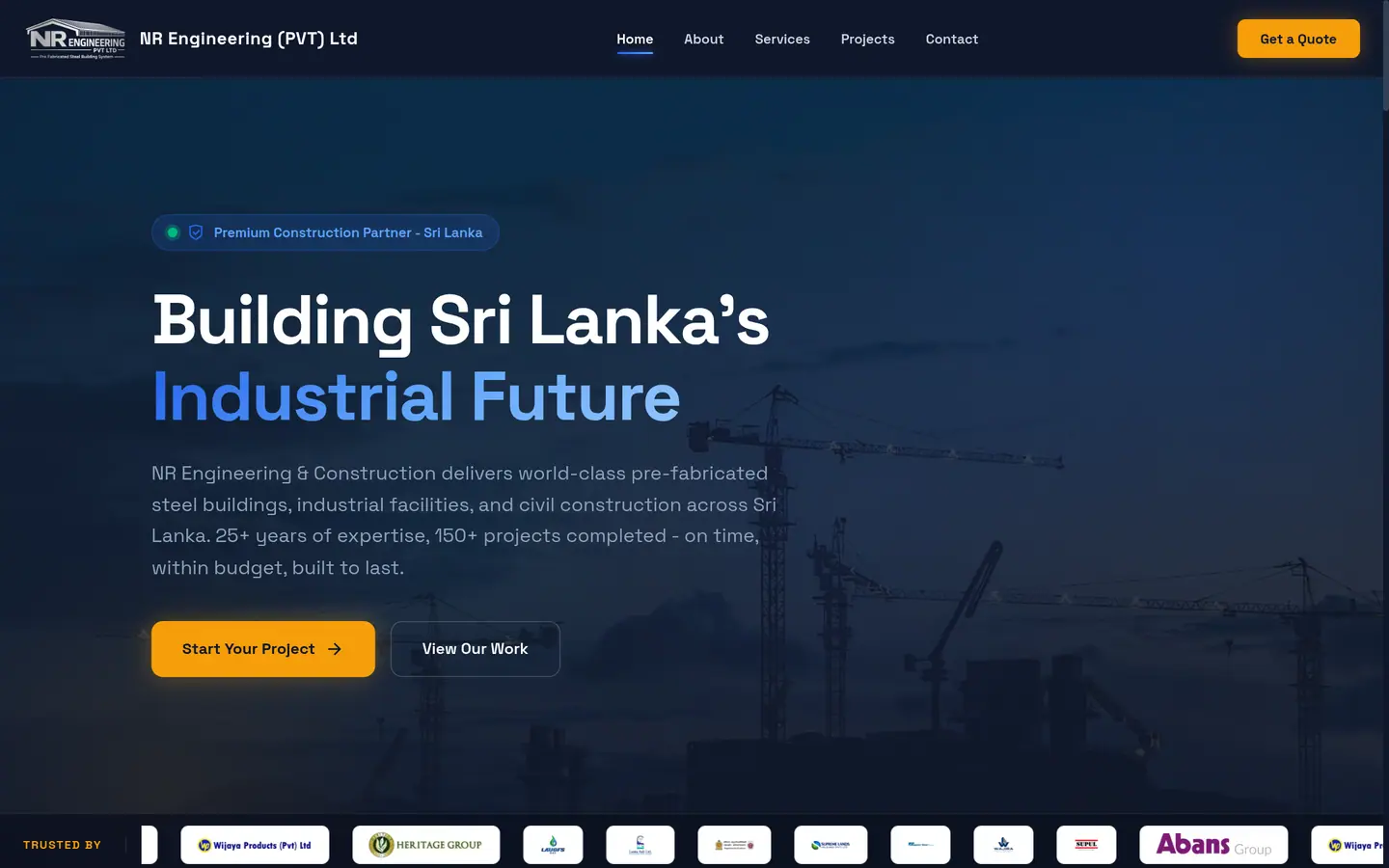 NR Engineering: An industrial website for a steel building specialist
