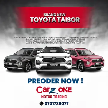 Car Z One Motor Trading pre-order post for the Toyota Taisor